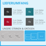 Wandbild Quadrate 16-tlg. Schalldämmung aus Basotect ® G+ / Schallabsorber - Elemente - Set 35