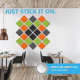 Wandbild Quadrate 16-tlg. Schalldämmung aus Basotect ® G+ / Schallabsorber - Elemente - Set 35