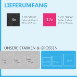 Wandbild Quadrate 16-tlg. Schalldämmung aus Basotect ® G+ / Schallabsorber - Elemente - Set 36