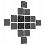 Wall objects squares 16-pcs. sound insulation made of Basotect ® G+ / sound absorber - elements - Set 38