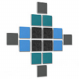 Wall objects squares 16-pcs. sound insulation made of Basotect ® G+ / sound absorber - elements - Set 39