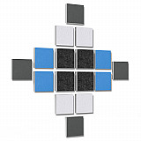 Wall objects squares 16-pcs. sound insulation made of Basotect ® G+ / sound absorber - elements - Set 41