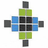 Wall objects squares 16-pcs. sound insulation made of Basotect ® G+ / sound absorber - elements - Set 43