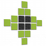 Wall objects squares 16-pcs. sound insulation made of Basotect ® G+ / sound absorber - elements - Set 44