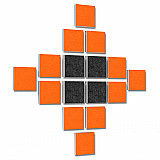 Wall objects squares 16-pcs. sound insulation made of Basotect ® G+ / sound absorber - elements - Set 46