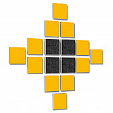 Wall objects squares 16-pcs. sound insulation made of Basotect ® G+ / sound absorber - elements - Set 49