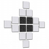 Wall objects squares 16-pcs. sound insulation made of Basotect ® G+ / sound absorber - elements - Set 52