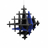 &quote;CUBO&quote; 3D acoustic object cube ANTHRACITE for optimal room acoustics, INNOVATIVE DESIGN / 58 cm