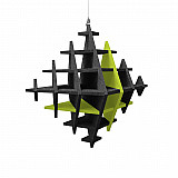 &quote;CUBO&quote; 3D acoustic object cube ANTHRACITE for optimal room acoustics, INNOVATIVE DESIGN / 58 cm