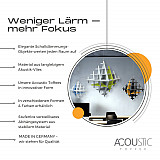 &quote;CUBO&quote; 3D acoustic object cube SILVER GREY for optimal room acoustics, INNOVATIVE DESIGN / 40 cm