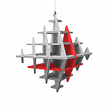 &quote;CUBO&quote; 3D acoustic object cube SILVER GREY for optimal room acoustics, INNOVATIVE DESIGN / 40 cm