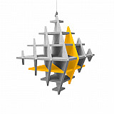 &quote;CUBO&quote; 3D acoustic object cube SILVER GREY for optimal room acoustics, INNOVATIVE DESIGN / 40 cm