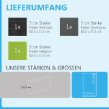 Sound absorber set Colore made of Basotect G+< 3 elements > anthracite + granite grey + light green