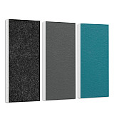 Schallabsorber-Set Colore aus Basotect G+ < 3 Elemente > Anthrazit + Granitgrau + Petrol