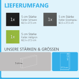 Sound absorber set Colore made of Basotect G+< 3 elements > black + granite grey + light green