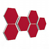 6 absorbers honeycomb shape - made of Basotect ® G+ / &quote;Colore&quote; / 2 each 300 x 300 x 30/50/70mm