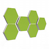 6 absorbers honeycomb shape - made of Basotect ® G+ / &quote;Colore&quote; / 2 each 300 x 300 x 30/50/70mm