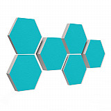 6 absorbers honeycomb shape - made of Basotect ® G+ / &quote;Colore&quote; / 2 each 300 x 300 x 30/50/70mm