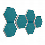 6 absorbers honeycomb shape - made of Basotect ® G+ / &quote;Colore&quote; / 2 each 300 x 300 x 30/50/70mm