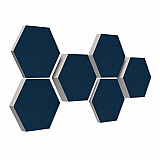 6 absorbers honeycomb shape - made of Basotect ® G+ / &quote;Colore&quote; / 2 each 300 x 300 x 30/50/70mm