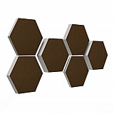 6 absorbers honeycomb shape - made of Basotect ® G+ / &quote;Colore&quote; / 2 each 300 x 300 x 30/50/70mm
