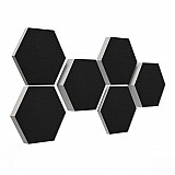 6 absorbers honeycomb shape - made of Basotect ® G+ / &quote;Colore&quote; / 2 each 300 x 300 x 30/50/70mm