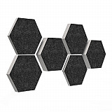 6 absorbers honeycomb shape - made of Basotect ® G+ / &quote;Colore&quote; / 2 each 300 x 300 x 30/50/70mm