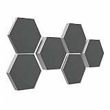 6 absorbers honeycomb shape - made of Basotect ® G+ / &quote;Colore&quote; / 2 each 300 x 300 x 30/50/70mm