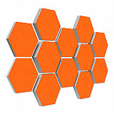 12 Absorber Wabenform aus Basotect ® G+ / &quote;Colore&quote; BigPack / je 4 Stück 30/50/70mm