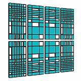 &quote;MANHATTAN&quote; Set of 8 3D acoustic object for optimum room acoustics / INNOVATIVE DESIGN / 200 x 200cm