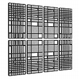 &quote;MANHATTAN&quote; Set of 8 3D acoustic object for optimum room acoustics / INNOVATIVE DESIGN / 200 x 200cm