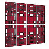 &quote;MANHATTAN&quote; Set of 8 3D acoustic object for optimum room acoustics / INNOVATIVE DESIGN / 200 x 200cm
