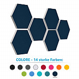 6 Absorber Wabenform aus Basotect ® G+ je 300 x 300 x 30mm &quote;Colore&quote;