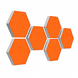 6 absorbers honeycomb shape made of Basotect ® G+ each 300 x 300 x 50mm &quote;Colore&quote;