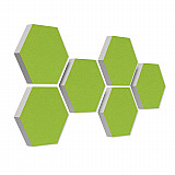 6 absorbers honeycomb shape made of Basotect ® G+ each 300 x 300 x 50mm &quote;Colore&quote;