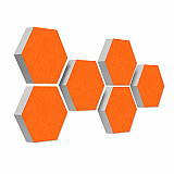 6 Absorber Wabenform aus Basotect ® G+ je 300 x 300 x 70mm &quote;Colore&quote;