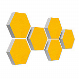 6 Absorber Wabenform aus Basotect ® G+ je 300 x 300 x 70mm &quote;Colore&quote;