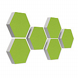 6 Absorber Wabenform aus Basotect ® G+ je 300 x 300 x 70mm &quote;Colore&quote;