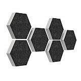 6 Absorber Wabenform aus Basotect ® G+ je 300 x 300 x 70mm &quote;Colore&quote;