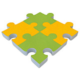 4x PUZZLE acoustic elements made of Basotect ® G+ sound insulation sound absorber - light green + sunny yellow