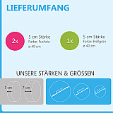 3 Akustik Schallabsorber aus Basotect ® G+ / Kreis Fuchsia + Hellgrün