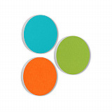 3 Acoustic sound absorbers made of Basotect ® G+ / Circle turquoise + light green + orange 3 Acoustic sound absorbers made of Basotect ® G+ / Circle turquoise + light green + orange