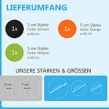 3 Acoustic sound absorbers made of Basotect ® G+ / Circle black + orange + light green