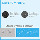 3 Acoustic sound absorbers made of Basotect ® G+ / Circle anthracite + granite grey