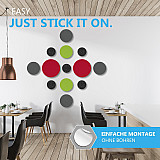 3 Acoustic sound absorbers made of Basotect ® G+ / Circle granite grey + turquoise + orange