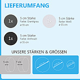 3 Acoustic sound absorbers made of Basotect ® G+ / Circle granite grey + white + anthracite