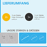 3 Acoustic sound absorbers made of Basotect ® G+ / Circle Multicolour Set 24