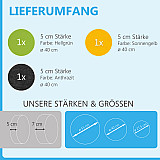 3 Acoustic sound absorbers made of Basotect ® G+ / Circle Multicolour Set 25