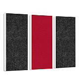 Sound absorber set Colore made of Basotect G+< 3 elements > anthracite + bordeaux