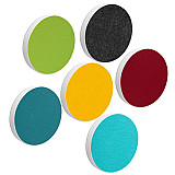 6 Acoustic sound absorbers made of Basotect ® G+ / Circle Multicolour Set 15 6 Acoustic sound absorbers made of Basotect ® G+ / Circle Multicolour Set 15